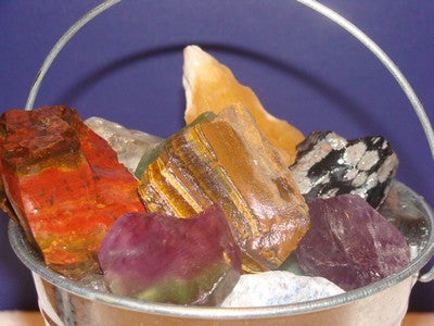 Bucket of Rocks and Gemstones